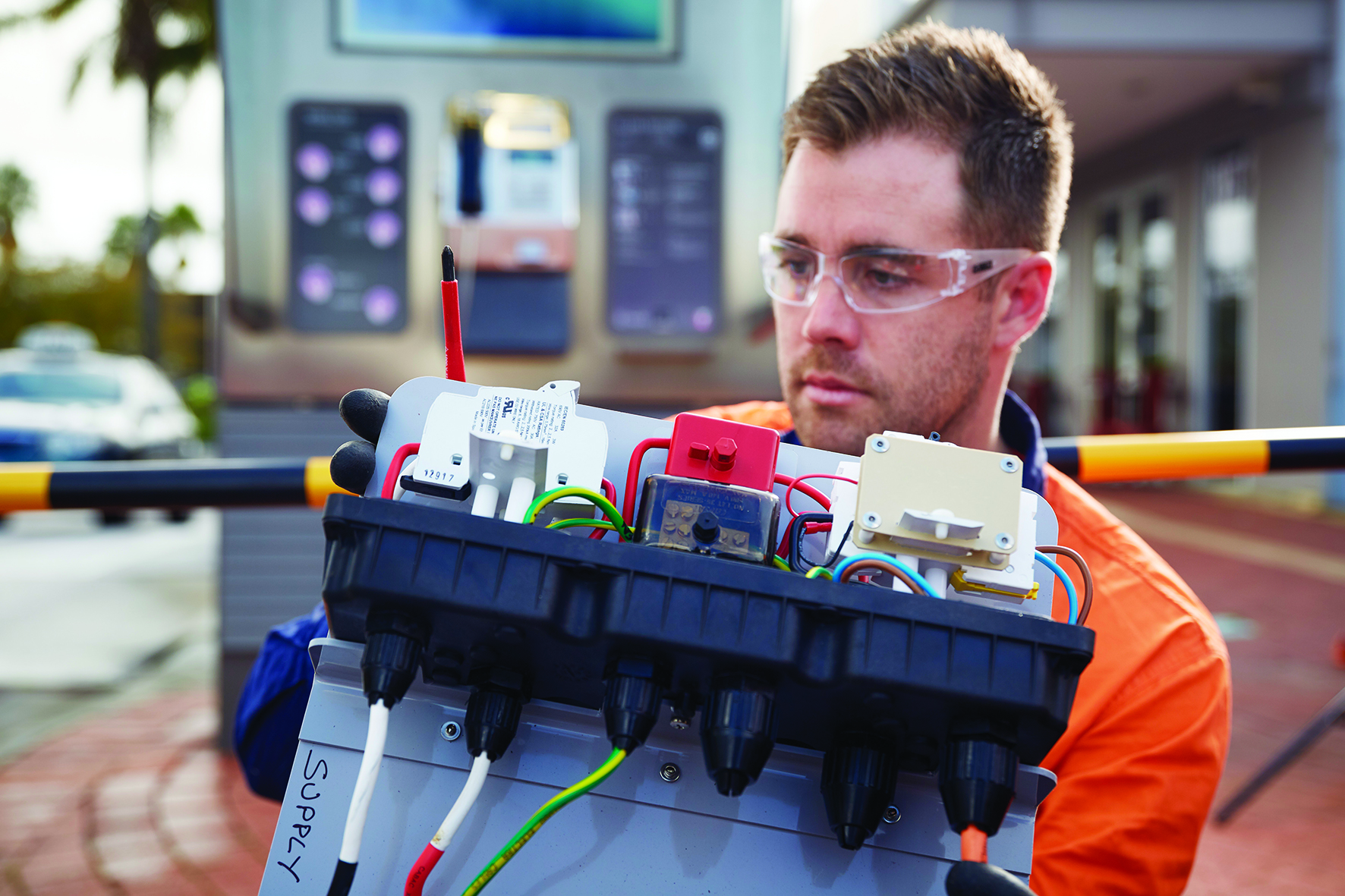 man working on wiring