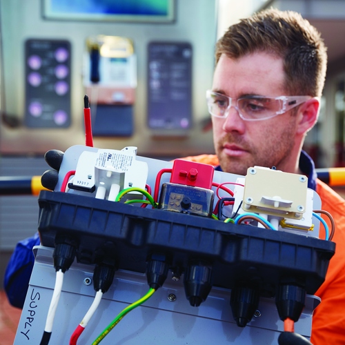 man working on wiring