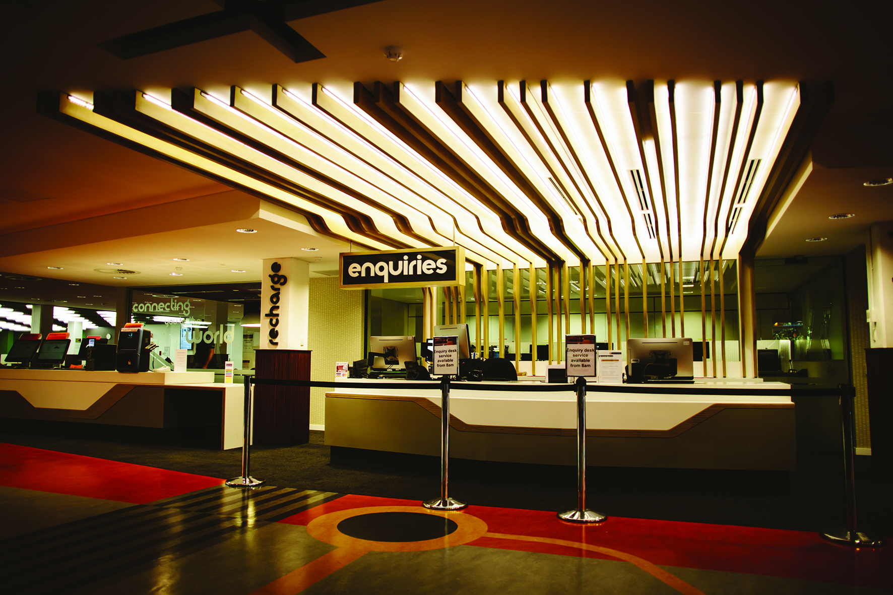 interior of ticketing desk