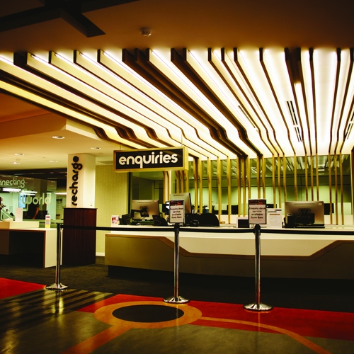 interior of ticketing desk