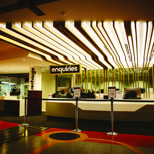 interior of ticketing desk